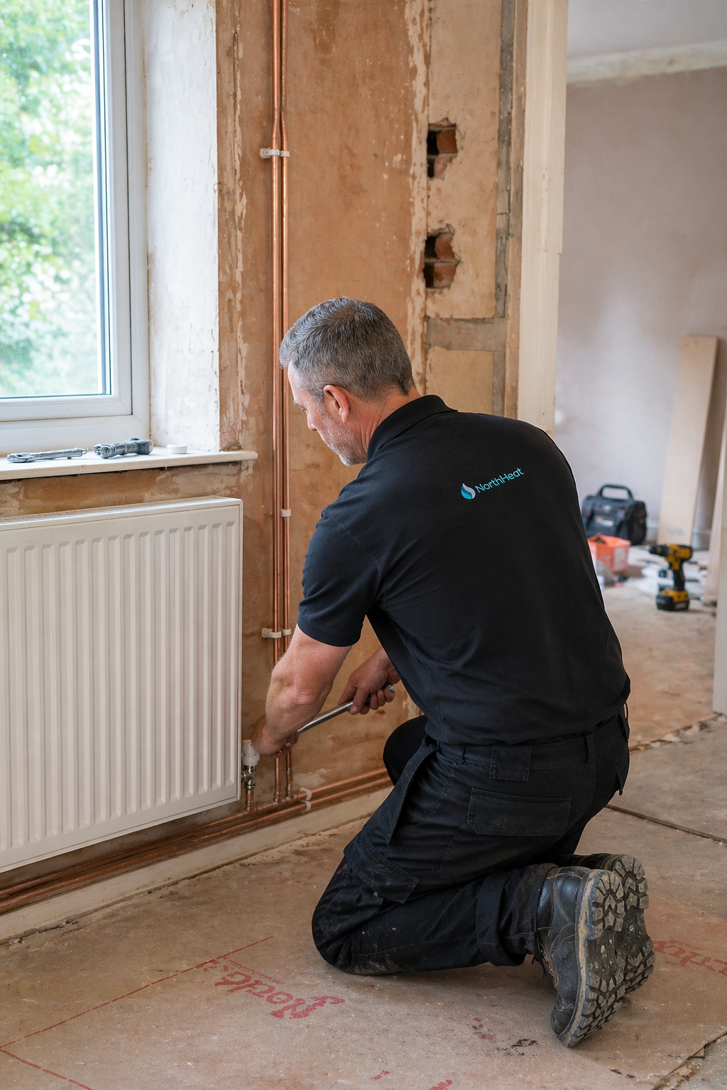 New heating installation first fix