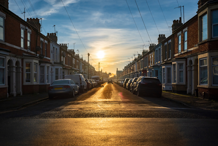 Yorkshire street at sunrise